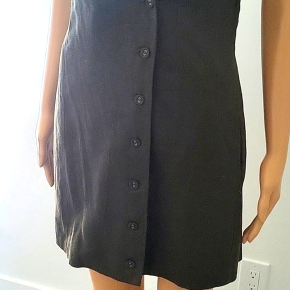 Dark Green Button-Down Dress - Picture 3 of 5